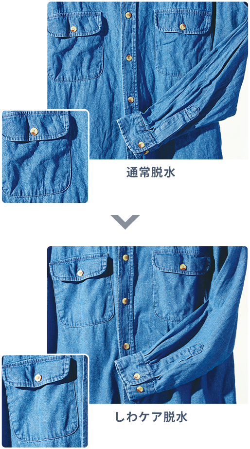 通常脱水 しわケア脱水